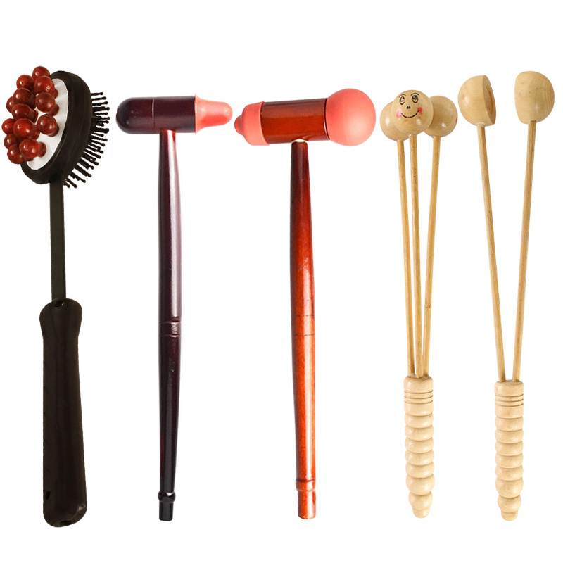 Wooden massage beating hammer knocking leg back beating waist hammer Meridian fitness tickling massage foot therapy small wood hammer