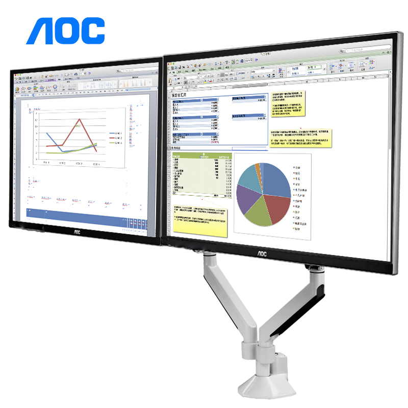 [USD 180.35] AOC Dual Screen Monitor Holder Rotating Desktop Lifting