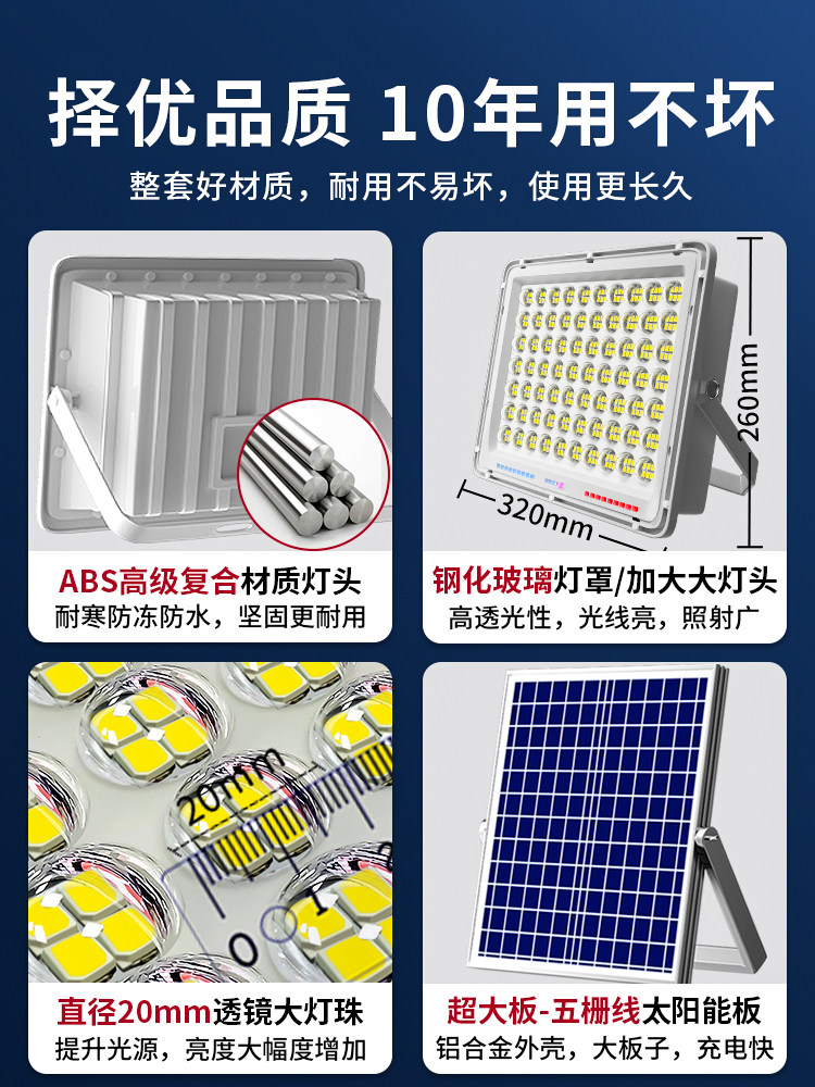 New Solar Outdoor Lights, Garden Lights, Household Ultra-Bright Outdoor Waterproof Sensor High-Power Led Lighting Street Lights