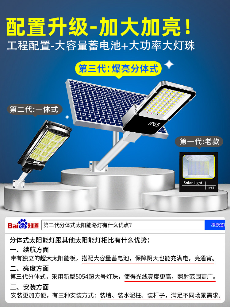 2025 New Solar-Powered Outdoor Garden Lights for Home Use, Outdoor Yard Sensor Lights, Rural Road Lighting, Led Street Lights