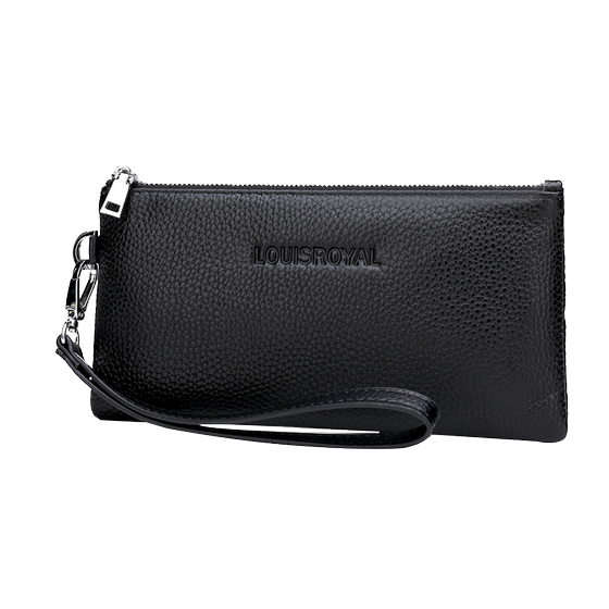
Men's genuine leather long zipper men's wallet large capacity clutch bag trendy leather handbag soft leather small mobile phone bag