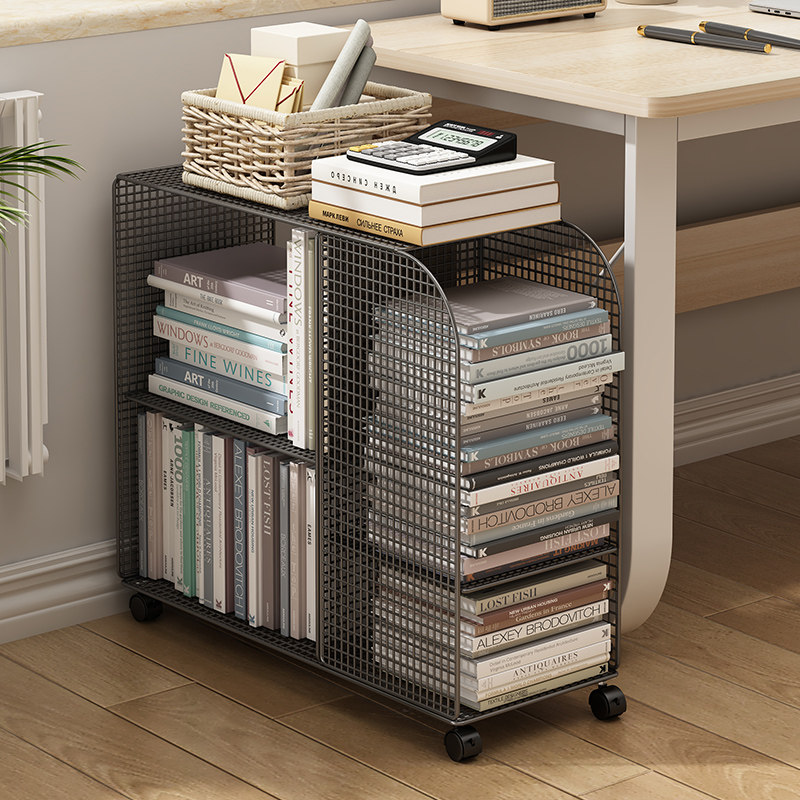 Kệ sách giá sàn nhỏ đơn giản tủ sách bàn bên kệ sách trẻ em sách hình giá để bàn sách hoàn thiện kệ kệ sách bàn học kệ để sách mini