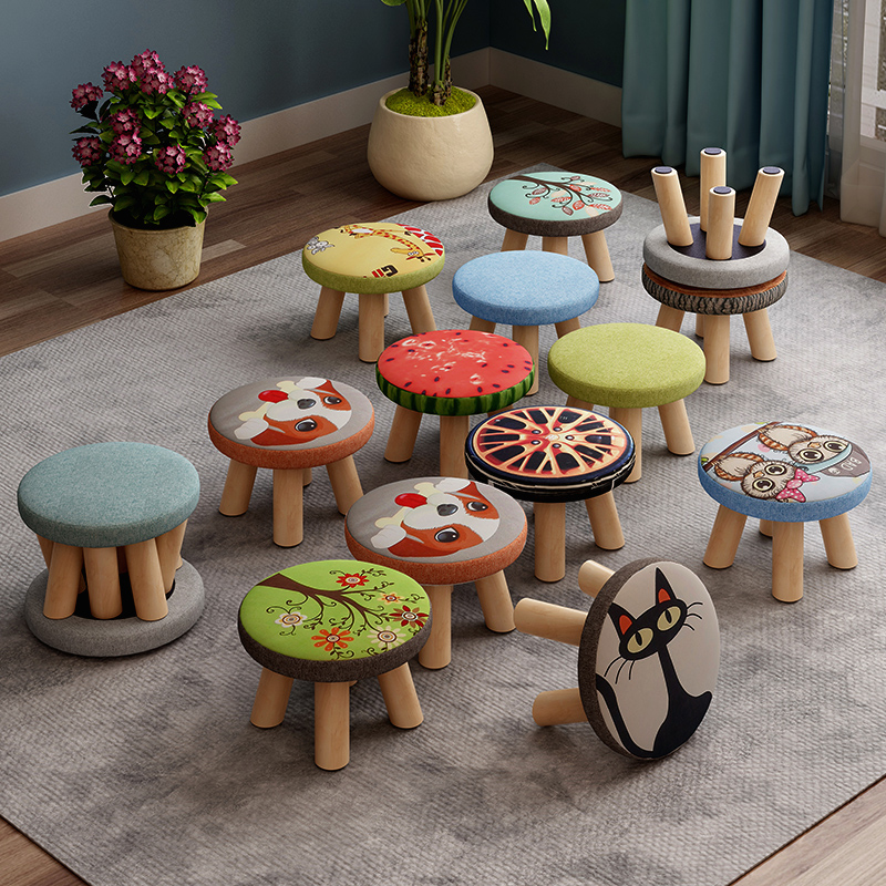 Solid Wood Changing Shoes stool doorway Shoes Benches Living-room Square Stool Cloth small stool Sofa Stool table Bench Domestic Short Stool