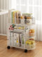 Bookshelf Floor-Standing Storage Rack Mobile Desk-Side Student Book Storage Rack Integrated Picture Book Rack Bookcase with Wheels