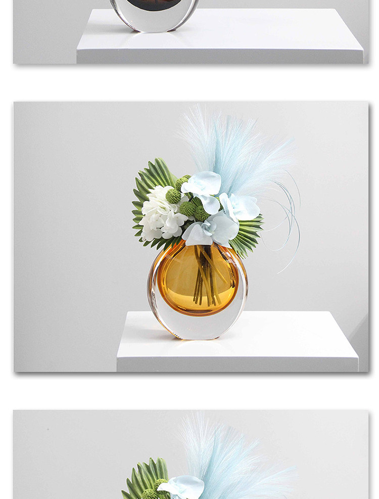 Минималистский и роскошный high-end дух красивый толстая качество воды кристалл стекло ваза искусство стекло цветок гостиная рабочий стол декоративный украшение    