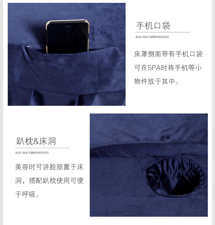 Cao cấp tinh nhung dày màu denim bedspread vẻ đẹp chăm sóc sắc đẹp thẩm mỹ viện có thể được tùy chỉnh dầu gội đầu massage bedspread - Trang bị tấm mẫu ga phủ giường spa