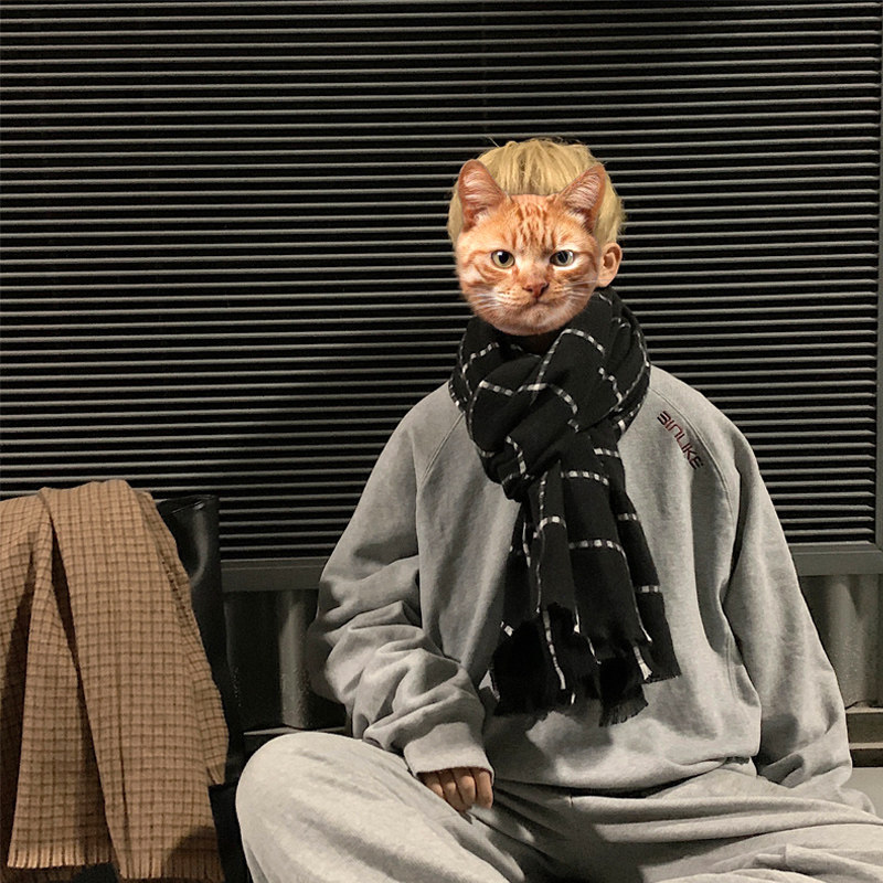 Scarves for men Winter 2021 new delivery boyfriends Gift Plaid Wool couples Guys student surges Men's neck