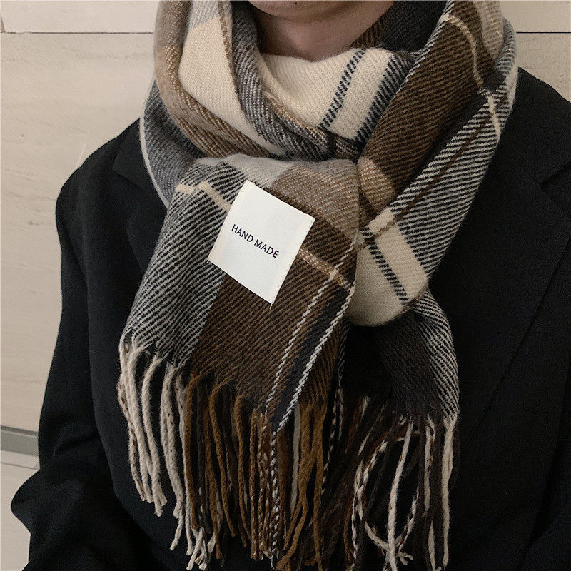 Scarf boy winter 2021 new boyfriend gift wool pane for boyfriend female tide around the neck