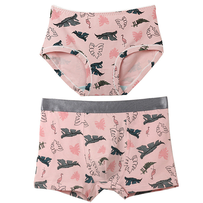 2 pairs of printed couples underwear silver off antibacterial crotch mid - summer pure cotton triangle shorts seven eves