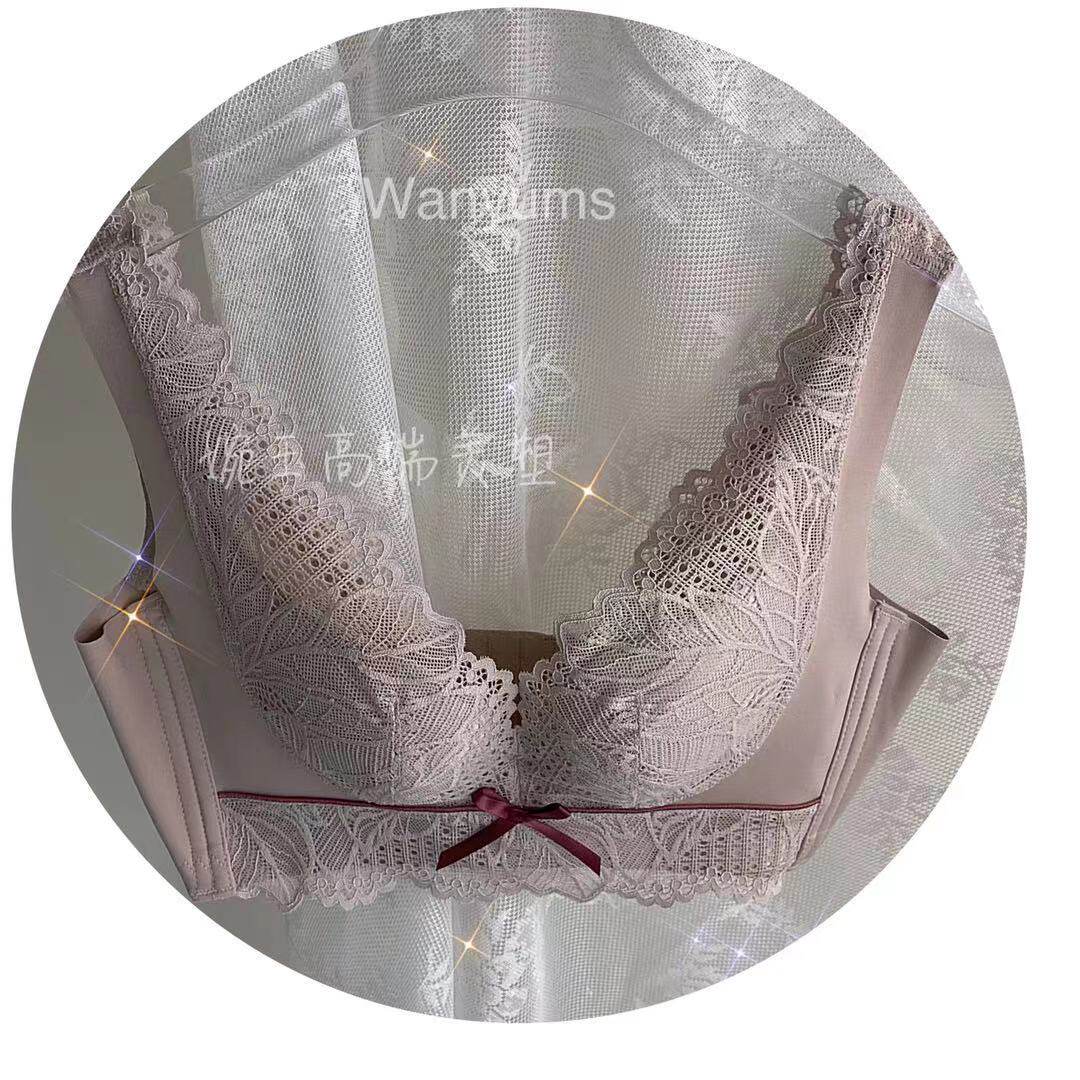 No rims gathered adjustable underwear small chest no rims Yuzhisu beauty salon bra gathered seamless lace