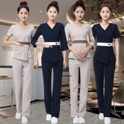 Hemp kỹ thuật viên để mặc nữ cửa hàng Trung Quốc thiết lập quần tắm chân workclothes nữ tính khí tai massage Thái picker