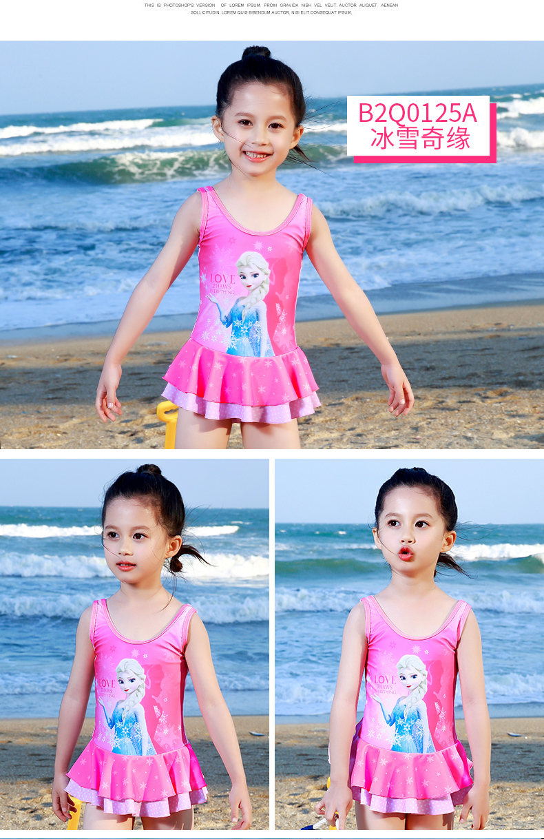 Disney Frozen Children Đồ bơi Cô gái Cô gái Big Boy Bộ đồ một mảnh Công chúa Đồ bơi dễ thương - Bộ đồ bơi của Kid đồ bơi cho bé gái 12 tuổi