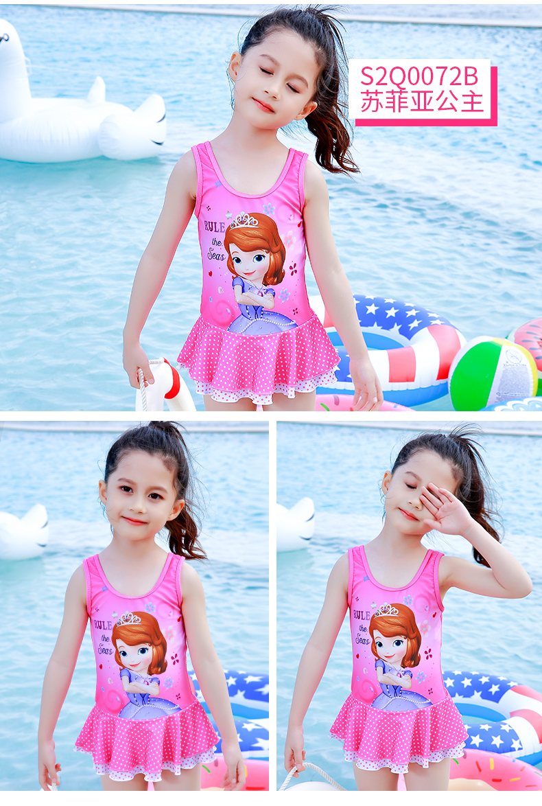 Disney Frozen Children Đồ bơi Cô gái Cô gái Big Boy Bộ đồ một mảnh Công chúa Đồ bơi dễ thương - Bộ đồ bơi của Kid đồ bơi cho bé gái 12 tuổi