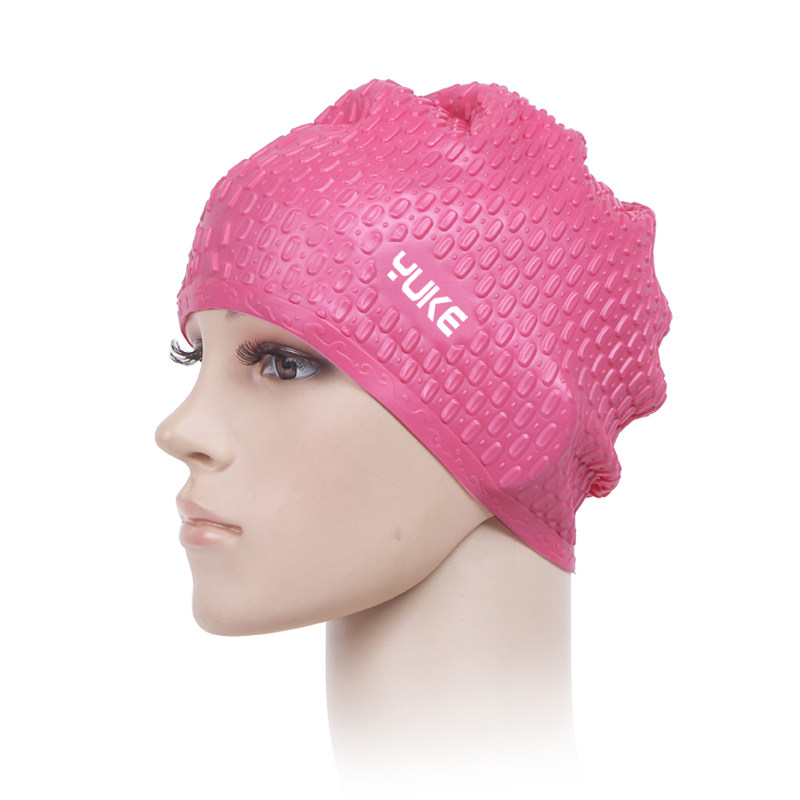 Waterproof ear-protection swimming cap male and female universal long hair waterproof silicone drop swimming cap comfortable without stranglehead