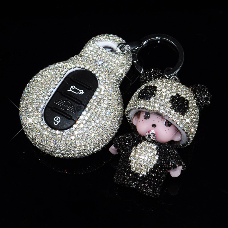 Suitable for BMW mini female cooper car key set mini f55f60 buckle countryman rhinestone key shell