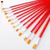 Nylon oil painting pen Red rod watercolor pen Watercolor pen Art pigment pen Acrylic brush Flat head watercolor pen Hook pen