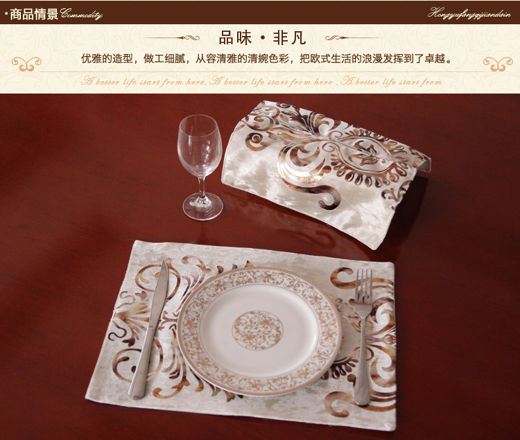 Koi Châu Âu đa năng placemats vải placemats cách nhiệt mat đế lót ly phía tây thảm chiếu bảng khăn giấy đặt bếp thảm