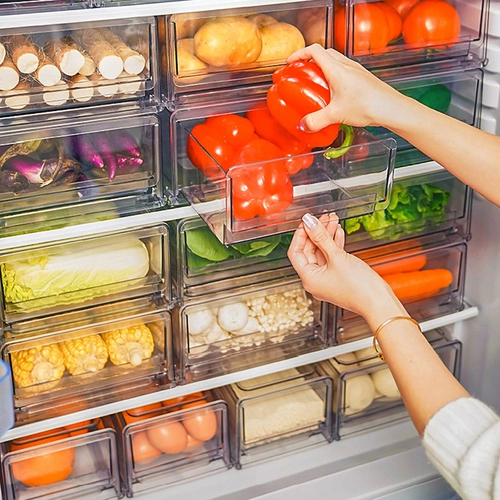 Food -Распространение ящика для хранения холодильника, овощи и фруктов, свежая замороженная кухонная пища