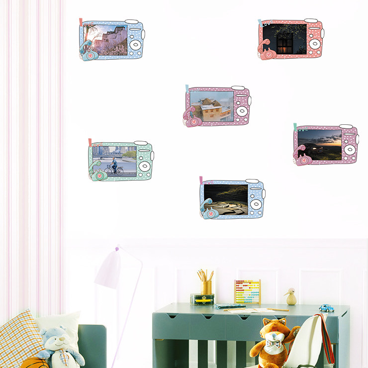 Cute Minima Creative Photo Frame Photo Photo Wall Stickup Abstract Cozy Bedroom Bookroom Wall Decals Stickler Stickler