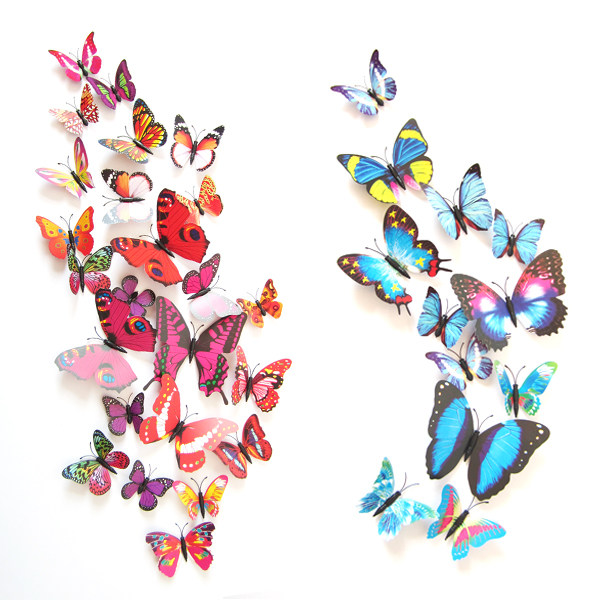 Self-adhesive 3d stereo butterfly wall patch room with wall decoration glass door sticker Creative Bedroom Dormitory Wall Sticker