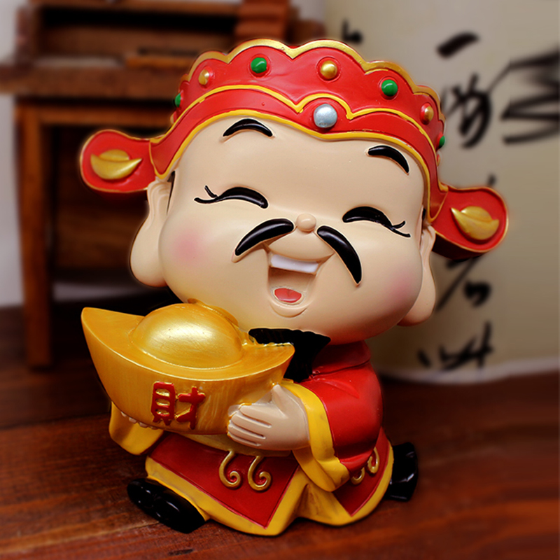 Q Edition Wealth Lord Office Swing Piece Creative Practical Gift Giving Friends Opening Hospitality resin Process Gift Decorations Gifts