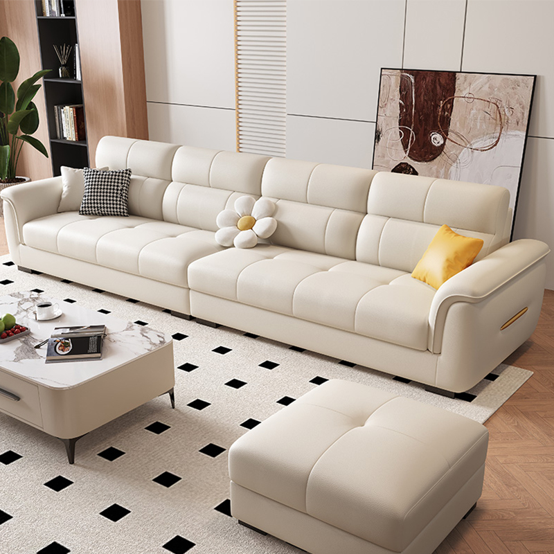 Nordic 2025 новый кожаный диван с кошачьими царапинами для гостиной в небольшой квартире, шезлонг в ряд, комбинация из трех или четырех кожаных диванов