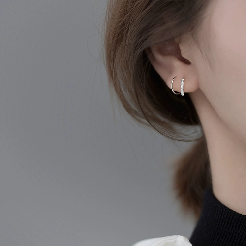 Свежие волнистые короткие серьги, серебро 925 пробы, в корейском стиле