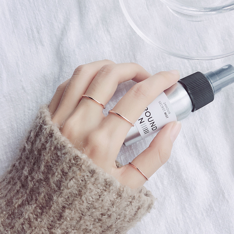 Eloch s925 silver ring women's Japanese Korean style simple one loop ring trendy single loop index ring tail ring