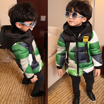 Boys winter cotton jacket plus velvet thickened 2020 new foreign baby winter down cotton warm coat cotton coat tide