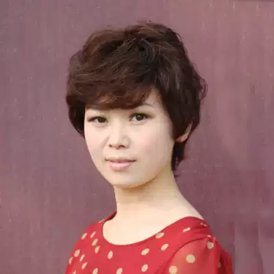 Real hair wig, real hair wig set, wig, short hair, ladies, middle-aged and elderly, real hair hair set, fluffy temperament