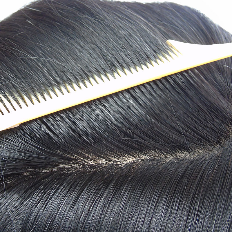 Boy no mark delivery Real Hair Fake Hair Piece Men Tonic Hair Block Wig Men Short Hair Overhead Wig Pieces Hair Top Bald Tops
