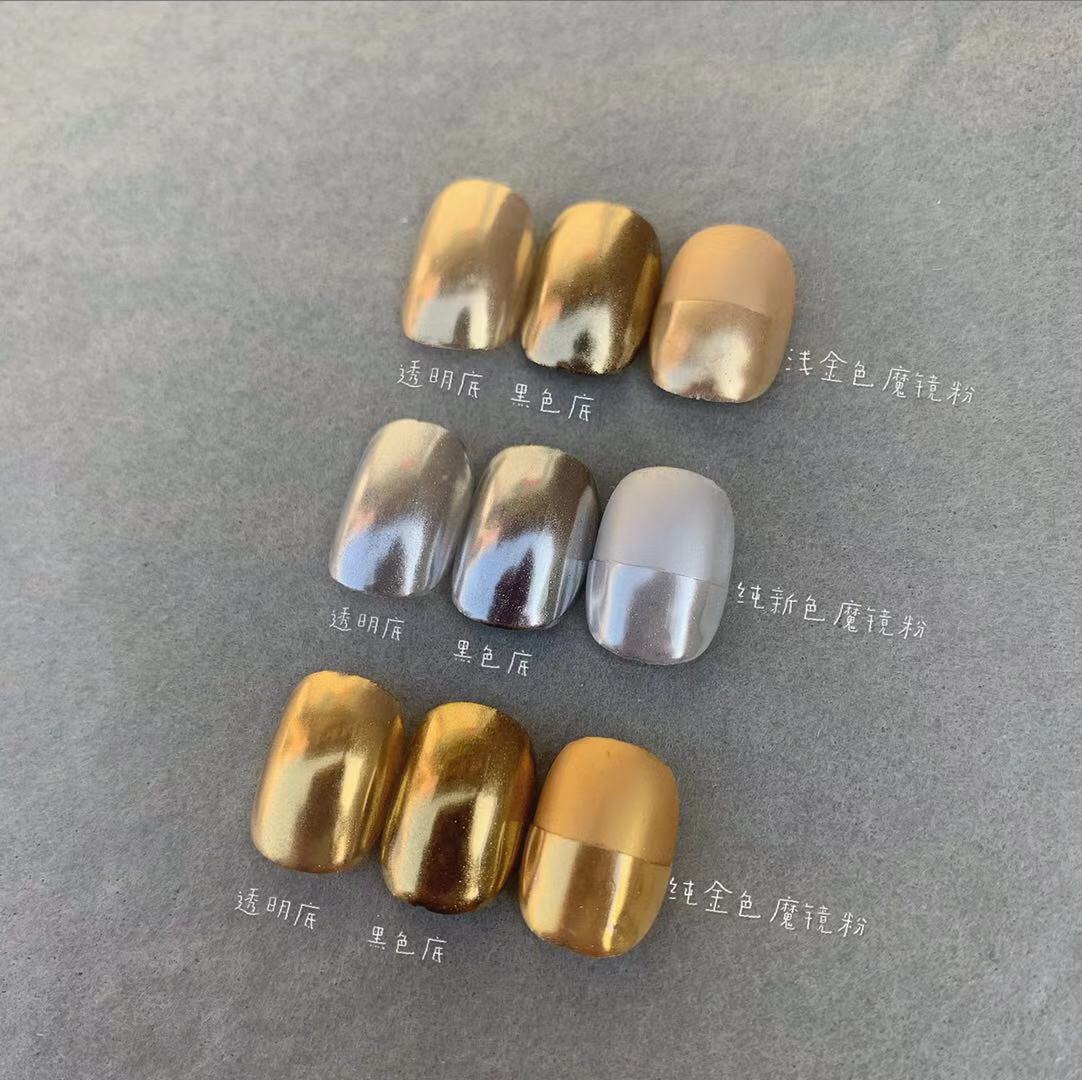 Arise Japanese 3-color magic mirror powder, super fine powder, ins nail style, 0 5g, free cotton swab