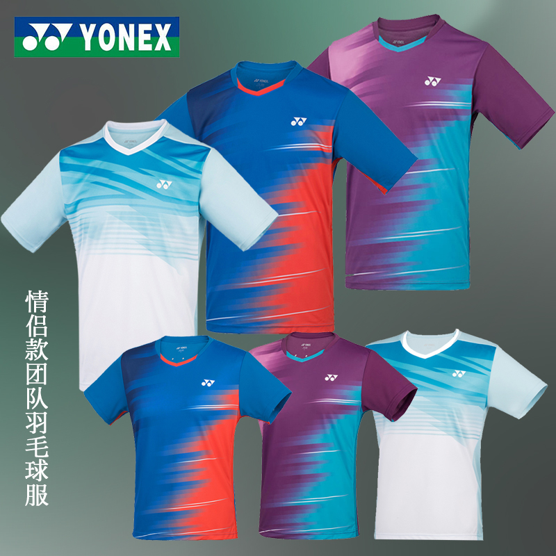 YONEX Yunieks badminton suit yy men and women's uniforms for couples speed dry round collar short sleeve T-shirt