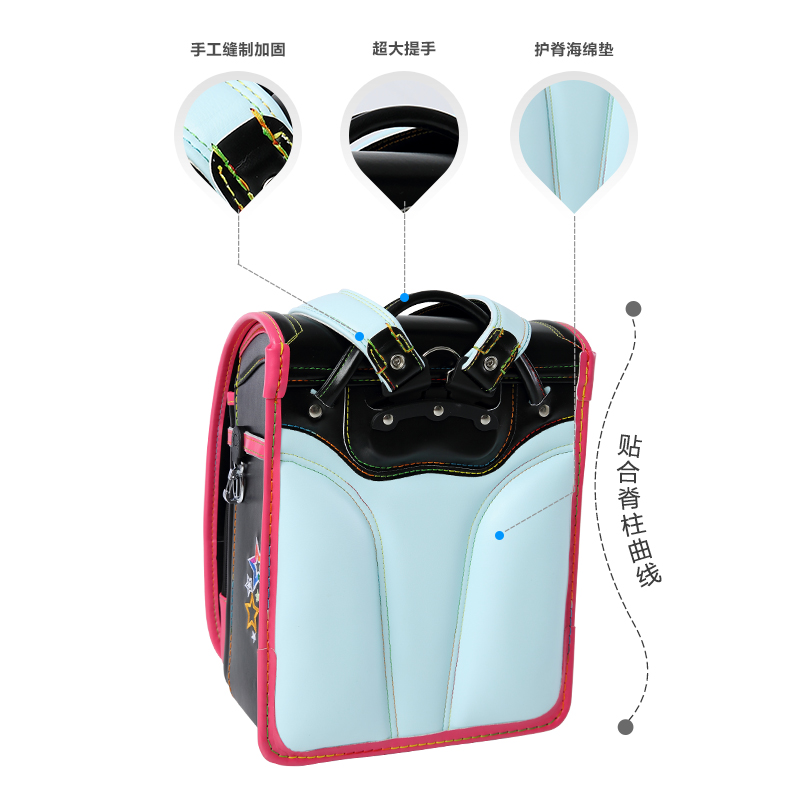 Forzoe Nhật Bản giải nén bảo vệ sườn núi tiểu học schoolbag loại hộp trẻ em ba lô 3-6 lớp túi nữ túi xách của trẻ em