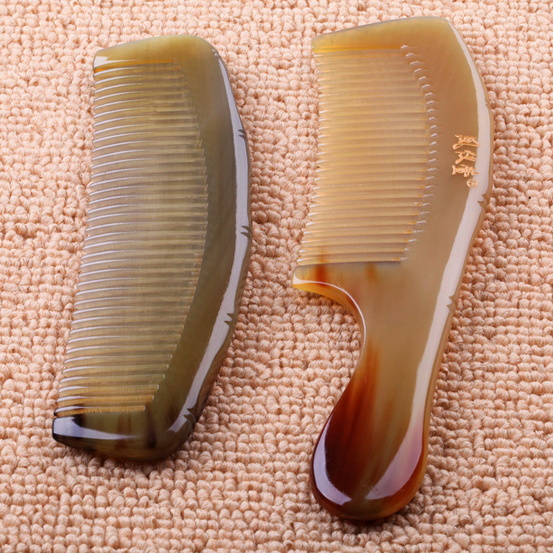 Feng Yi Xuan white water horn comb set Natural large massage comb gift box packaging gift comb