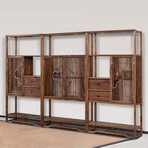 Bogu frame Solid wood New Chinese style mahogany ebony wood Modern simple antique storage display Tea bookshelf Duobaogu