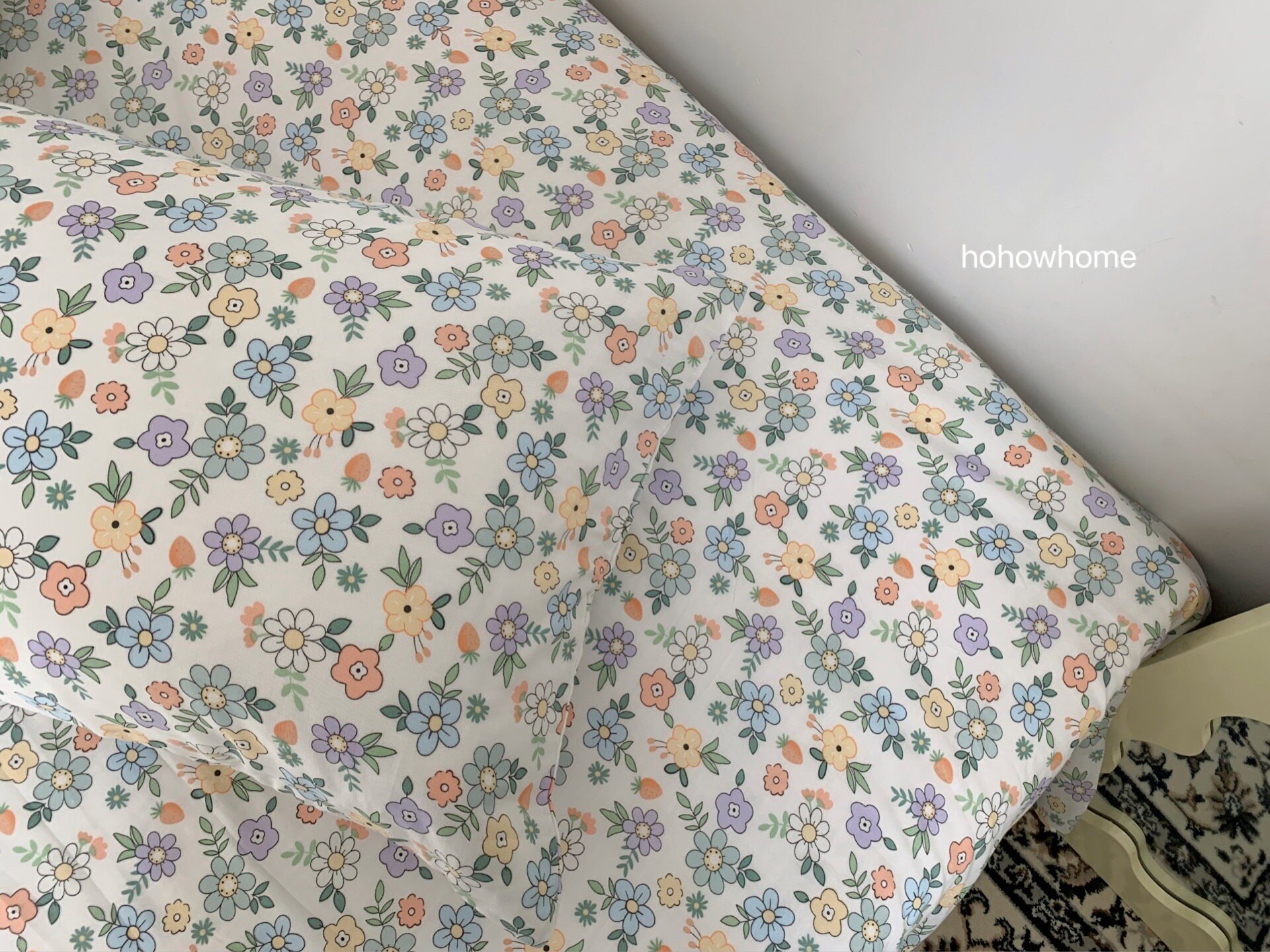 Double-layer gauze bed sheet collection Small fresh strawberry baby comfortable bed sheet fitted sheet single piece soft skin-friendly breathable female