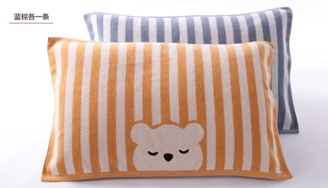 2 vé! Khăn gối vàng thật chất liệu Khăn bông dày mềm / Khăn gối bông dễ thương S2131 vỏ gối nằm