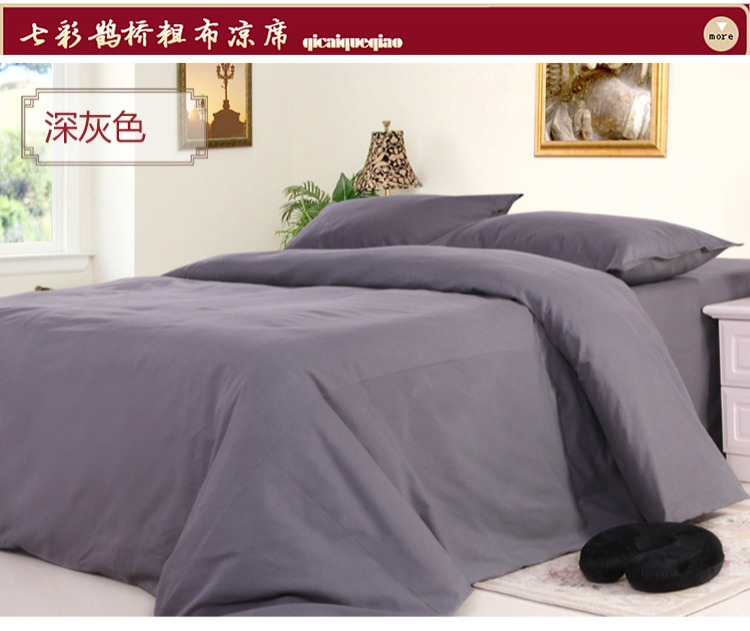 Cũ lanh thô một mảnh rắn màu bông cotton trơn dày Single Double lanh 1.5 / 1.8 / 2 m giường - Khăn trải giường bộ ga trải giường everon