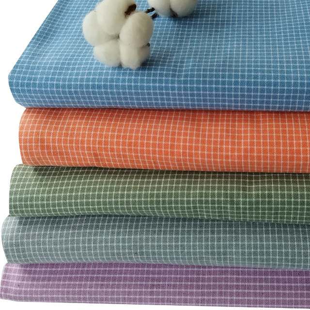 Pure cotton old coarse cloth sheet single piece thickened 100 cotton cotton linen pillowcase three-piece set four-piece set small grid pastoral