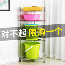 Stainless steel washbasin rack Bathroom bathroom shelf Toilet floor washbasin triangle multi-layer storage shelf