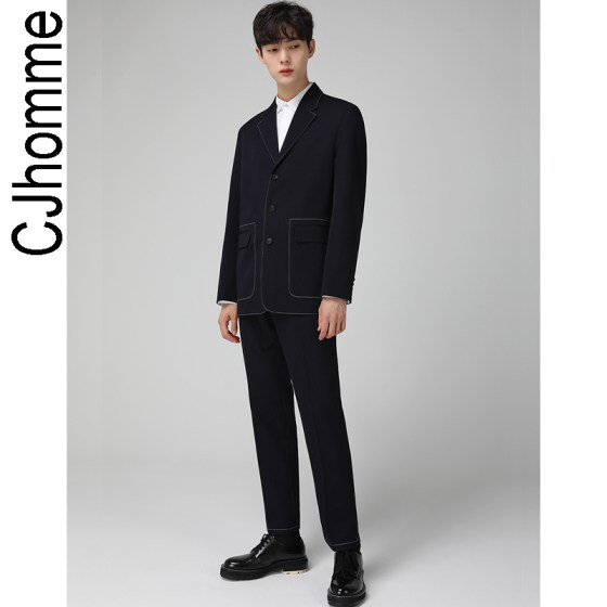 CJHOMME new spring suit jacket men's fashionable and handsome men's suit Korean version Internet celebrity trend slim style