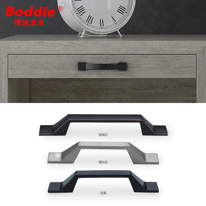 Nordic Wind Black Handle Nickel Color Door Handle Brief Rough North American Wind Home Button 