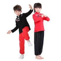 Childrens martial arts performance costumes Chinese Kung Fu Long sleeves Taiji practice uniforms for boys and girls children dance performance costumes