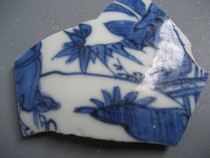 Ancient Porcelain Sheet-Ming Jiajing-Longqing Green Flowers characters Grain Bowl pieces