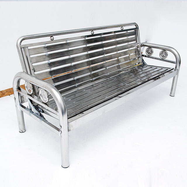 Stainless steel folding sofa bed Sofa Bed Dual-use multifunction Double adult bed office afternoon nap Single nap bed