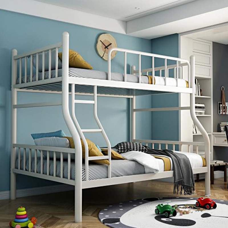 Thickened stainless steel primary-secondary bed 1 5 m Children Double beds Bunk Beds White Home Dorm Room Double Adult Bed