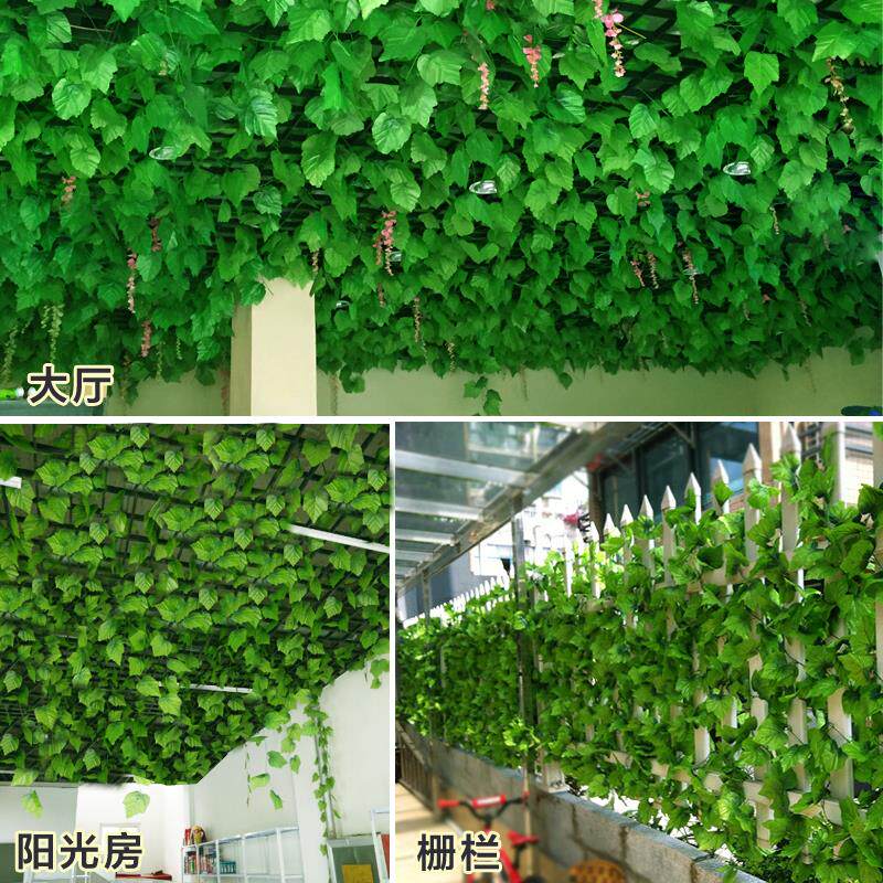 Simulation simple fresh grape lotus leaf leaf pipe decoration roof hanging plastic artificial fake string rattan jewelry