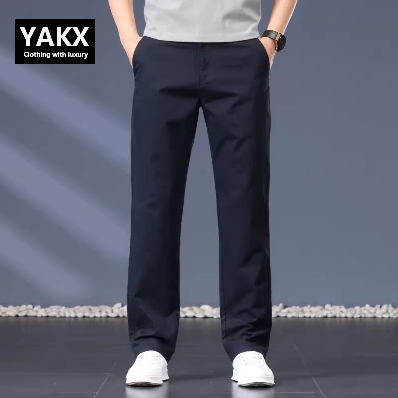 High-End Pure Cotton Business Casual Pants for Men, 2026 New Summer Thin Loose Straight-Leg Dress Pants, Men's Long Trousers