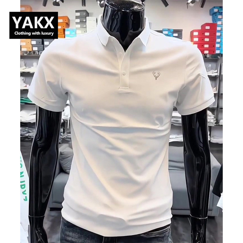 High-End Embroidered Lapel Polo Shirt Men's Short-Sleeved T-Shirt 2026 New Summer Business Top for Men